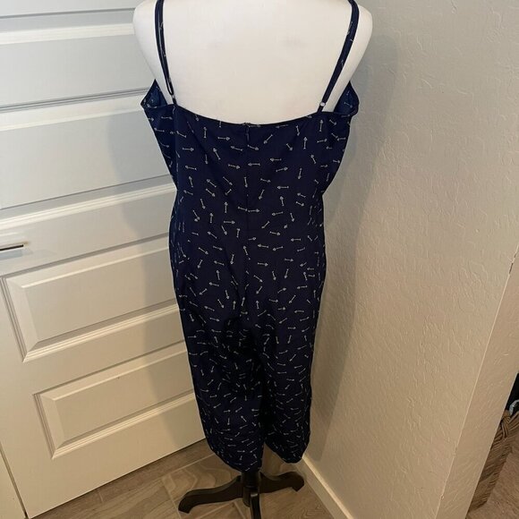 Xhilaration Jumpsuit in Navy Blue and White - Size Large - NWT (291) - Picture 5 of 9